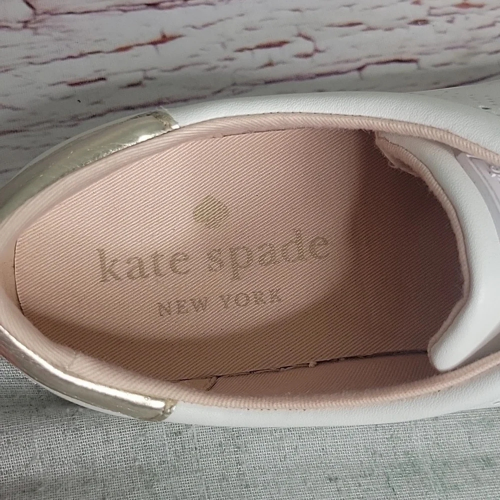 Kate Spade Ashly White Leather Sneakers Size 7.5